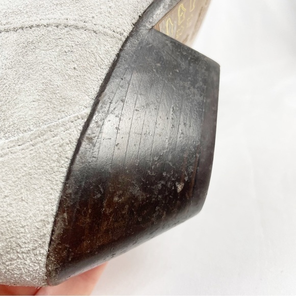 Isabel Marant Dewina Suede Leather Western Cowboy Boots Gray EU 37 Casual - Picture 9 of 10